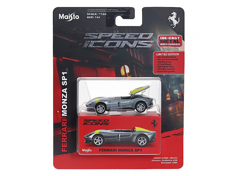 Ferrari Monza SP1 1:64 Maisto Speed Icons Prata - 20 anos! Loja on