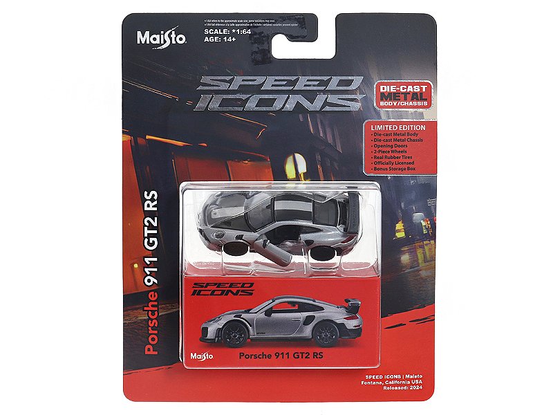 Porsche 911 GT2 RS 1:64 Maisto Speed Icons - 20 anos! Loja on-line