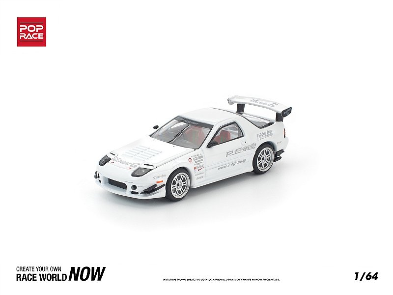 Mazda RX7 (FC3S) RE-Amemiya 1:64 POP RACE Branco - 20 anos! Loja