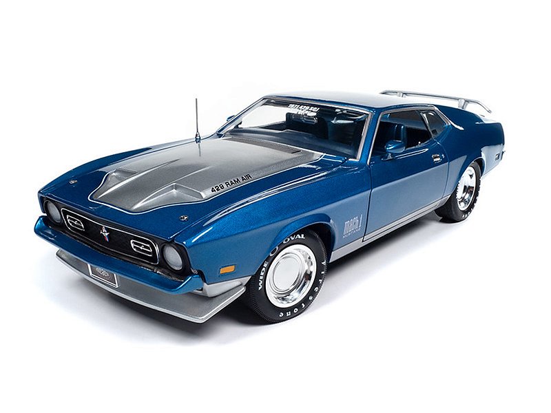 Ford Mustang Mach 1 1971 MCACN 1:18 Autoworld Azul - 19 anos! Loja