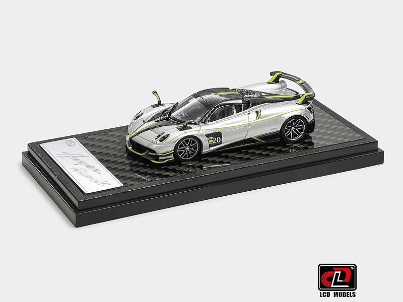 Pagani Huayra Roadster BC 1:64 LCD Models Prata - 20 anos! Loja on