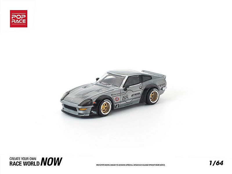 Datsun 280ZX Pandem Body Kit 1:64 POP RACE Raw Metal - 20 anos