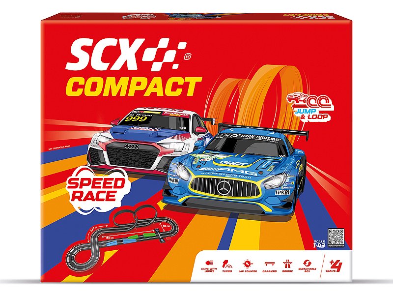 Autorama Elétrico Speed Race 5,36m 02 carros 1:43 SCX - 20 anos