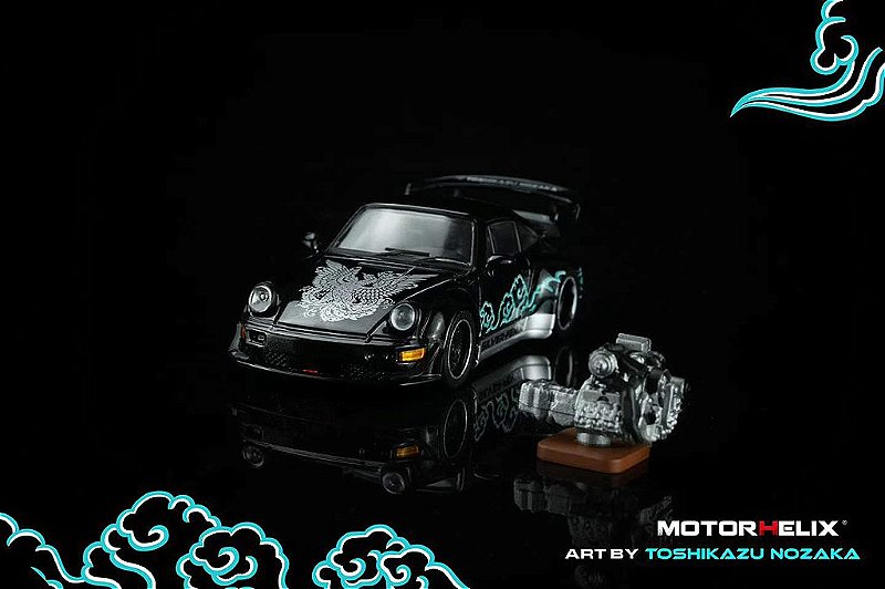 Motor Helix RWB Porsche Silver Fenix　2台 Porsche RWB 964 Silver Fenix Toshikazu Nozaka 1:64 MOTORHELIX - 20
