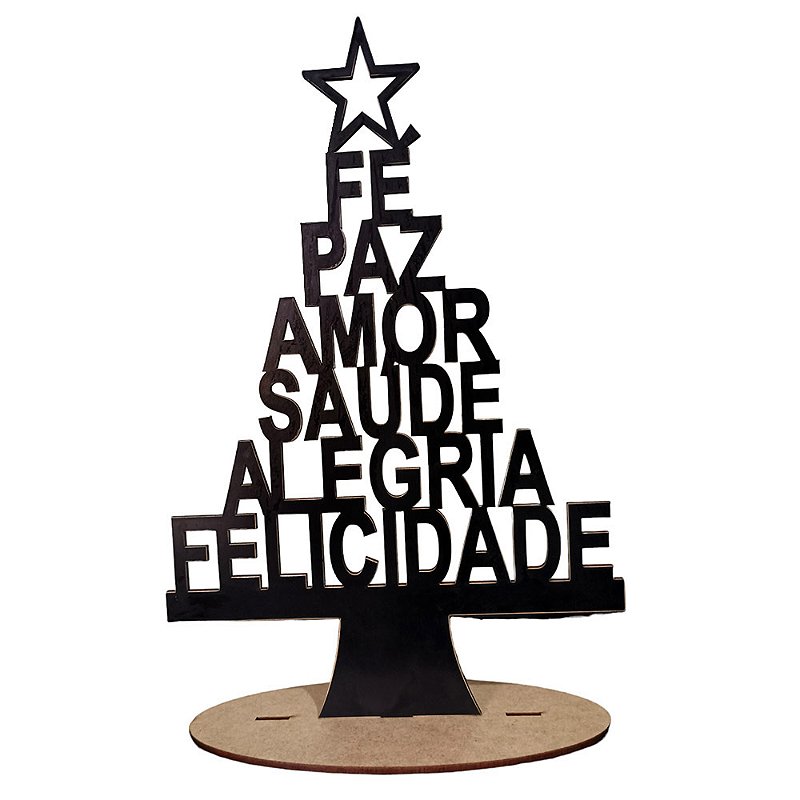 Enfeite Decorativo Árvore de Natal em MDF.