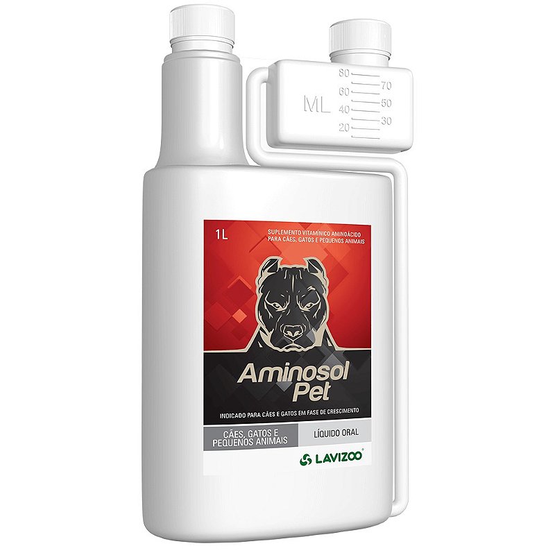 Suplemento para Pit Bull Cachorro Aminosol Pet 1L Lavizoo - Cuida+Pet - Produtos  para Pets