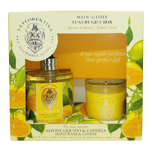 Kit La Florentina Sabonete Líquido 500ml + Vela 135g Boboli Citrus