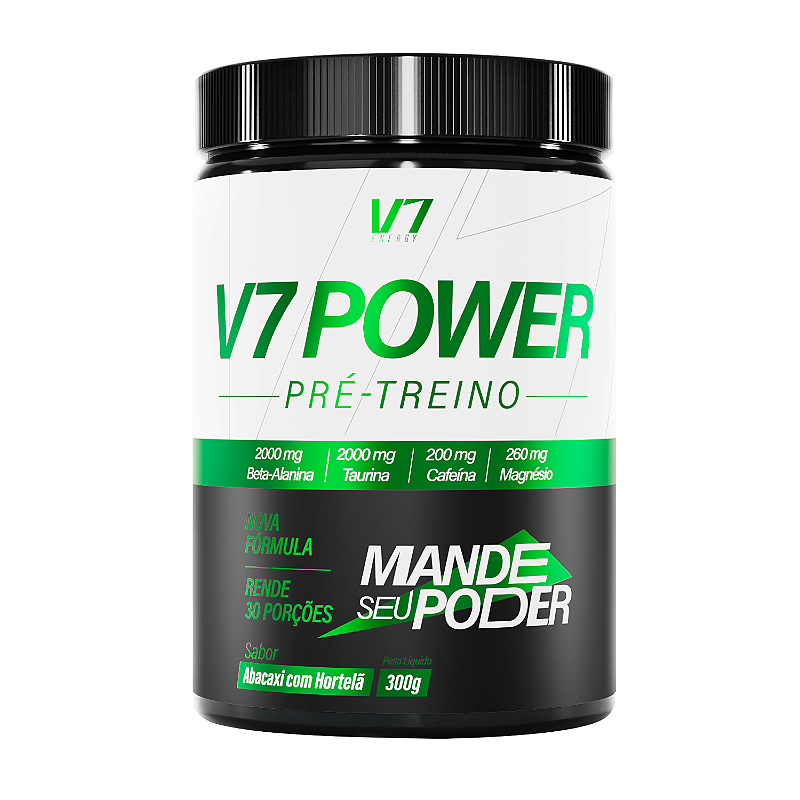 Pré-Treino V7 Power 300g – Abacaxi com Hortelã – V7 Energy - V7