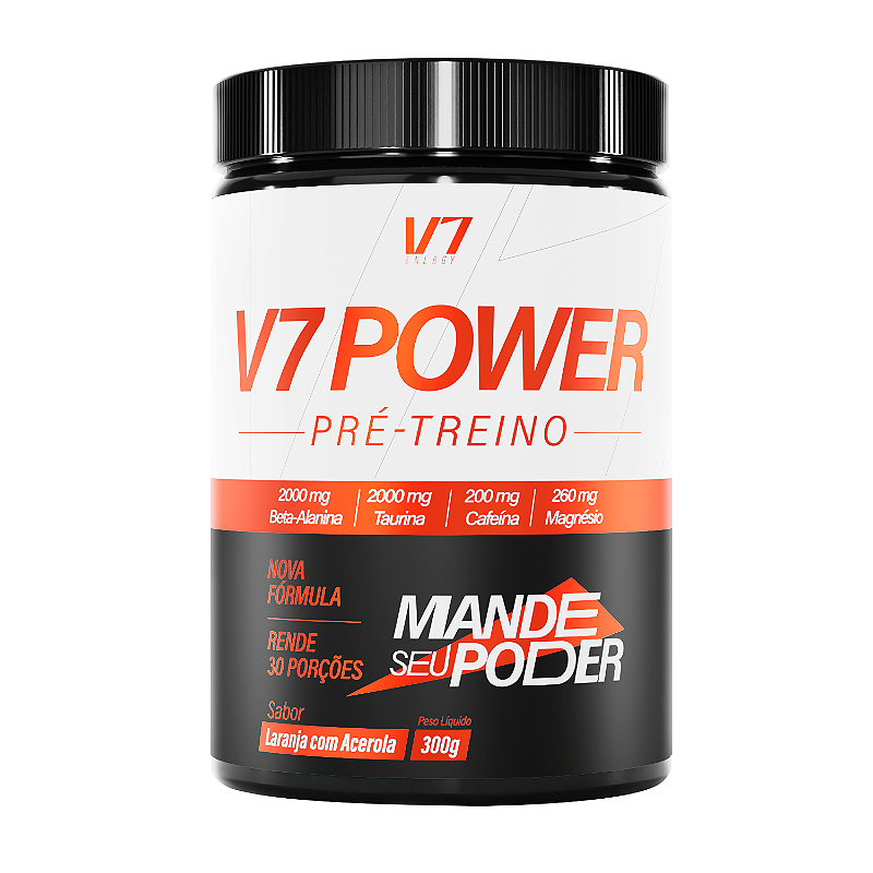 Pré-Treino V7 Power 300g – Laranja com Acerola – V7 Energy - V7