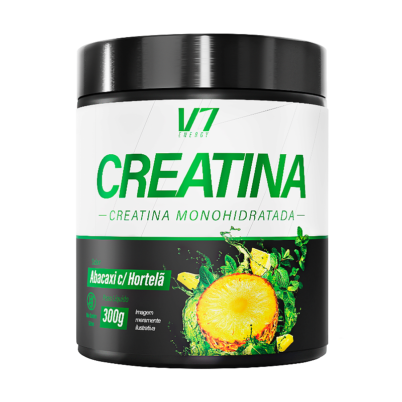 Creatina Monohidratada 300g - Abacaxi com Hortelã – V7 Energy - V7