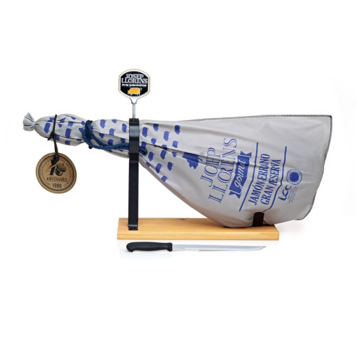 Presunto Ramon Jamon Serrano 24 meses c/ Osso + Suporte e Faca Josep Llorens - Tio Ali ...