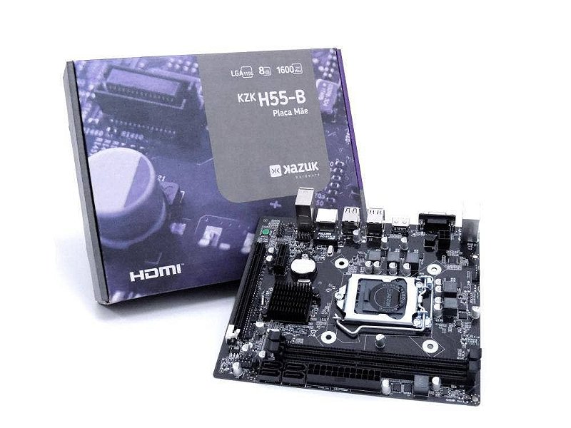 Placa Mãe Lga 1156 H55 Ddr3 Hdmi Nova - Kazuk - SSDs, Telas, Baterias,  Teclados e muito mais!