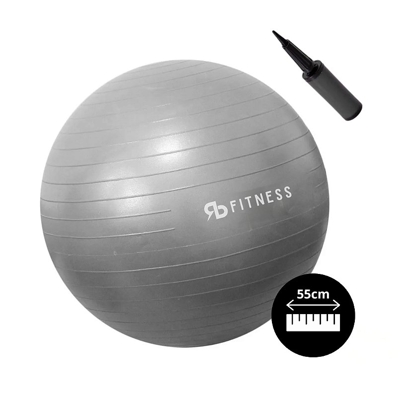 Bola Yoga Suiça Pilates Abdominal Gym 55cm Bomba Grátis