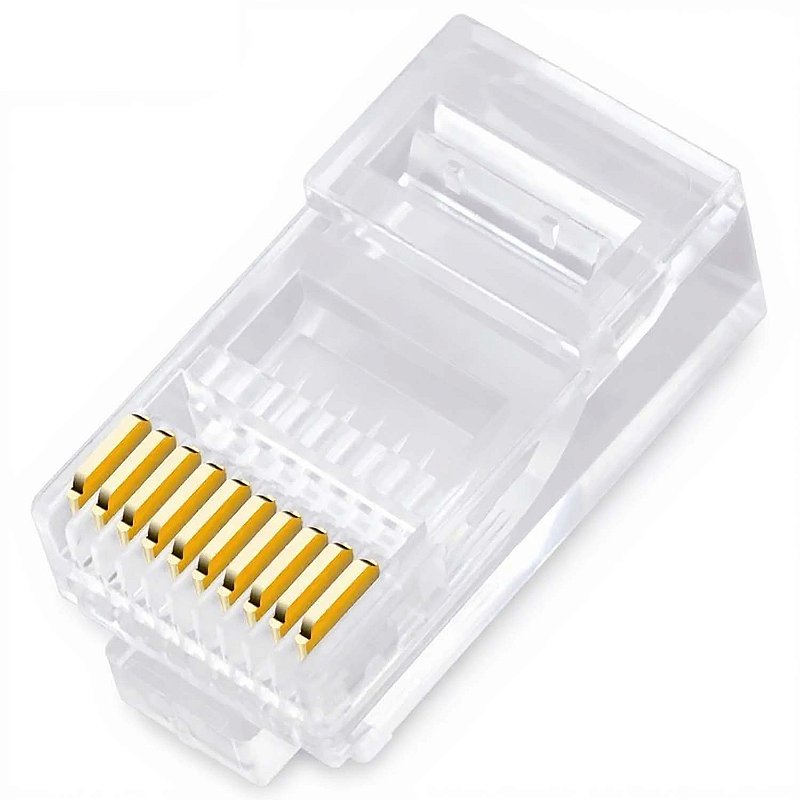 Conector Modular RJ50 Macho CAT.5e 10x10 (UNITÁRIO) - Lojamatel