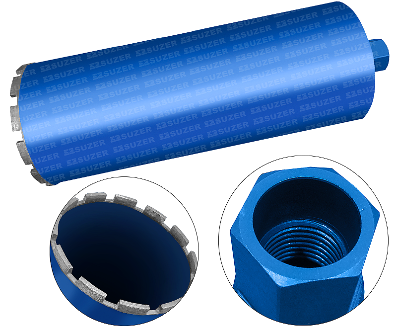 Broca 159mm X 450mm 1.1/4 Serra Copo Coroa Diamantada para