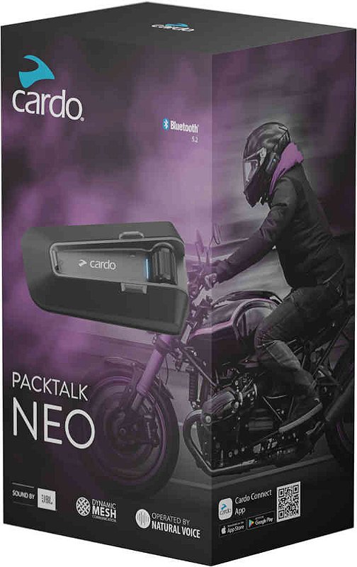 美品　cardo PACKTALK NEO Cardo Packtalk Neo Sistema de Comunicação Single Pack - Racing Pro