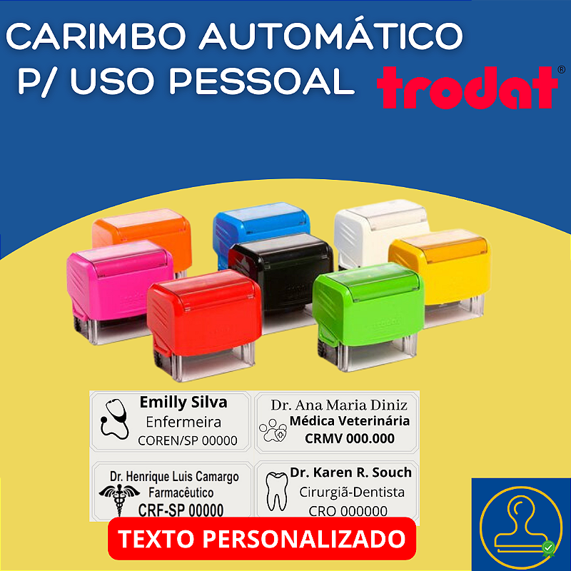 Carimbo Personalizado Automático Trodat Cores 4911