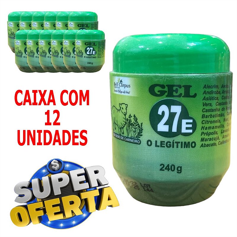27 Ervas 240g - Gel massageador - Caixa com 12 Unidades - ABRAÃO ERVAS