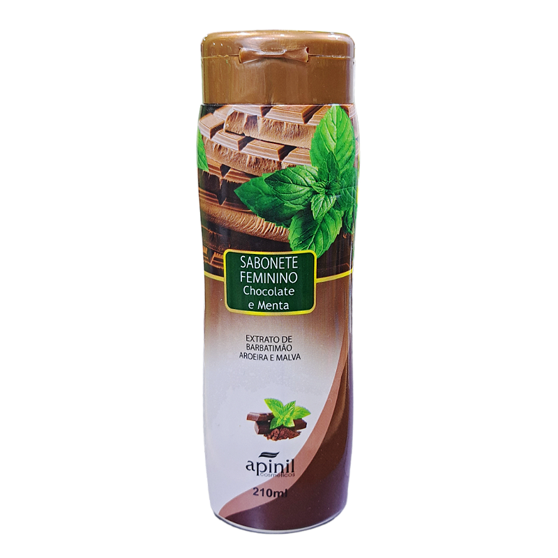 Sabonete Íntimo Feminino Chocolate E Menta 210ml Apinil Cosméticos AbraÃo Ervas 1925