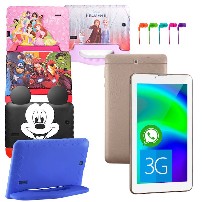 Tablet infantil kid pad 3g plus multilaser nb291 azul crianca aula online   netflix jogo