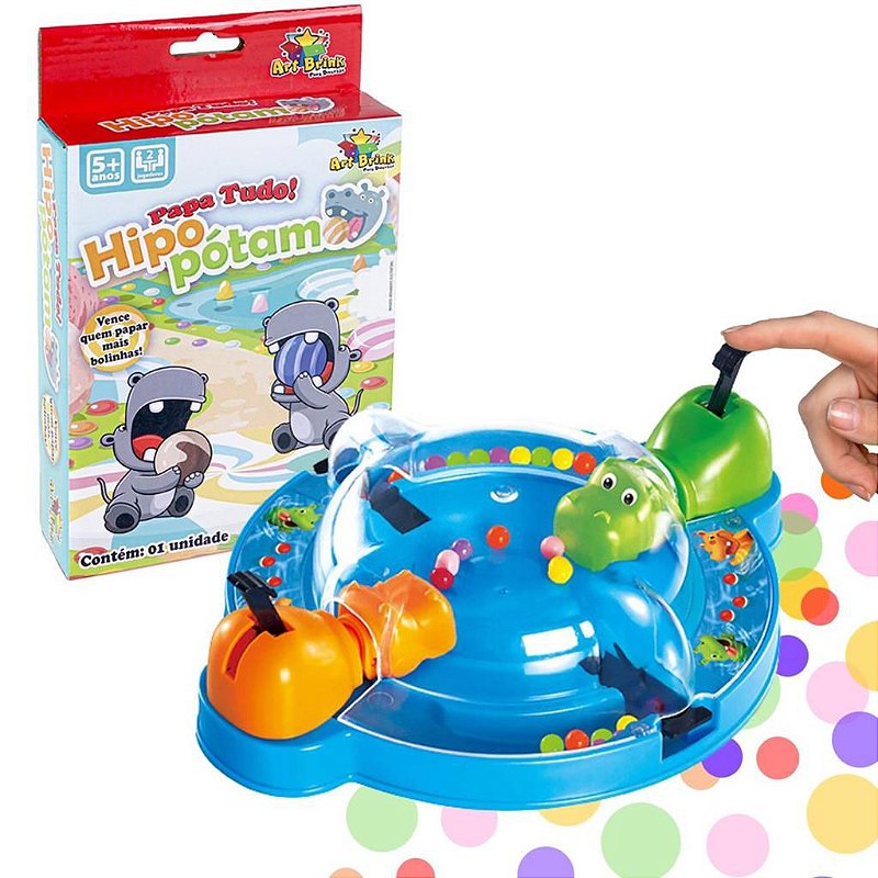 Jogo Infantil De Mesa Papa Bolinhas Hipopótamo 18 Cm - Compre