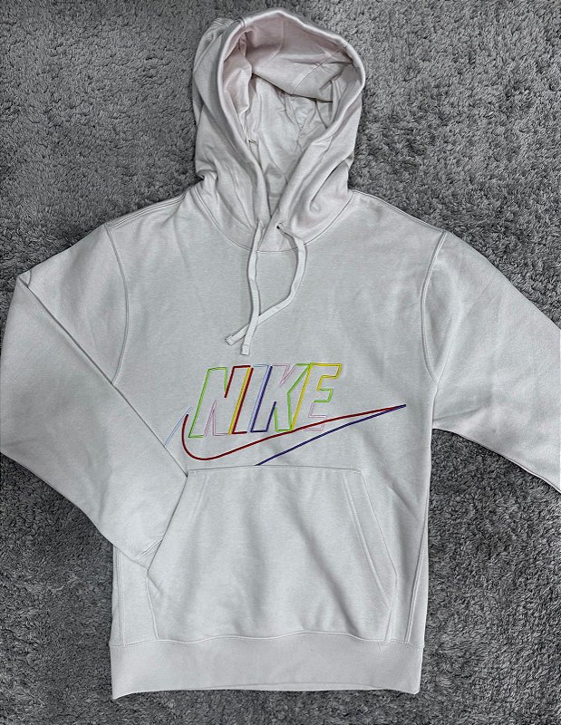 Moletom Nike Club Fleece Color Branca Loja Vei do tenis- os melhores