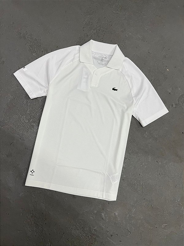 不*火様 TRVO WHITE LUNAR DUST POLO Camisa Polo Masculina Manga Curta Maquinetada Flamê Off White