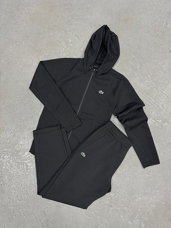 Conjunto Lacoste Sport com Touca e Zíper Preto - Loja Vei do tenis