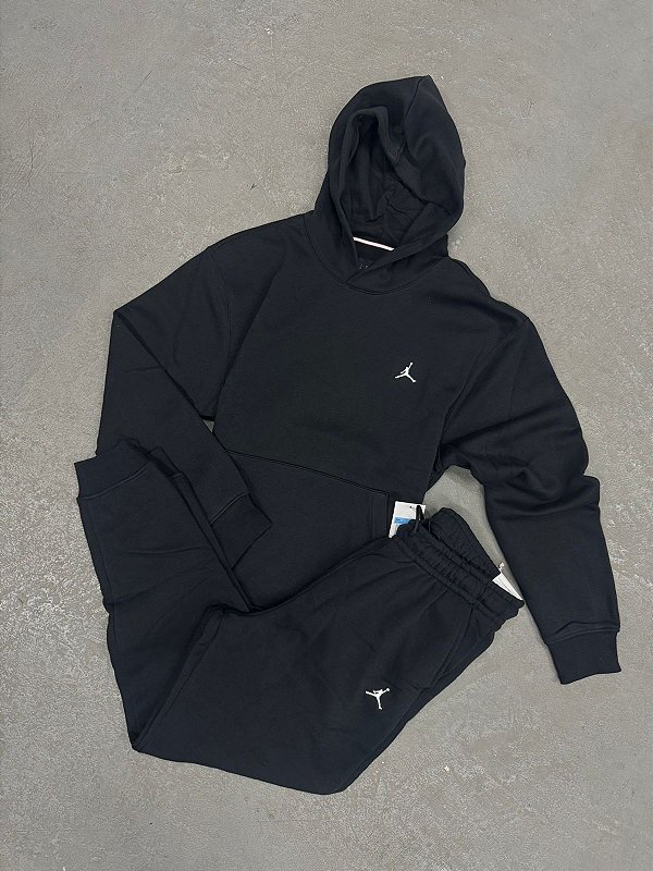 Conjunto Jordan com capuz Brooklyn Fleece Preto Loja Vei do