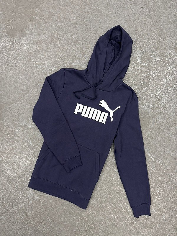 Moletom Puma com Capuz Essentials Azul Marinho Loja Vei do tenis