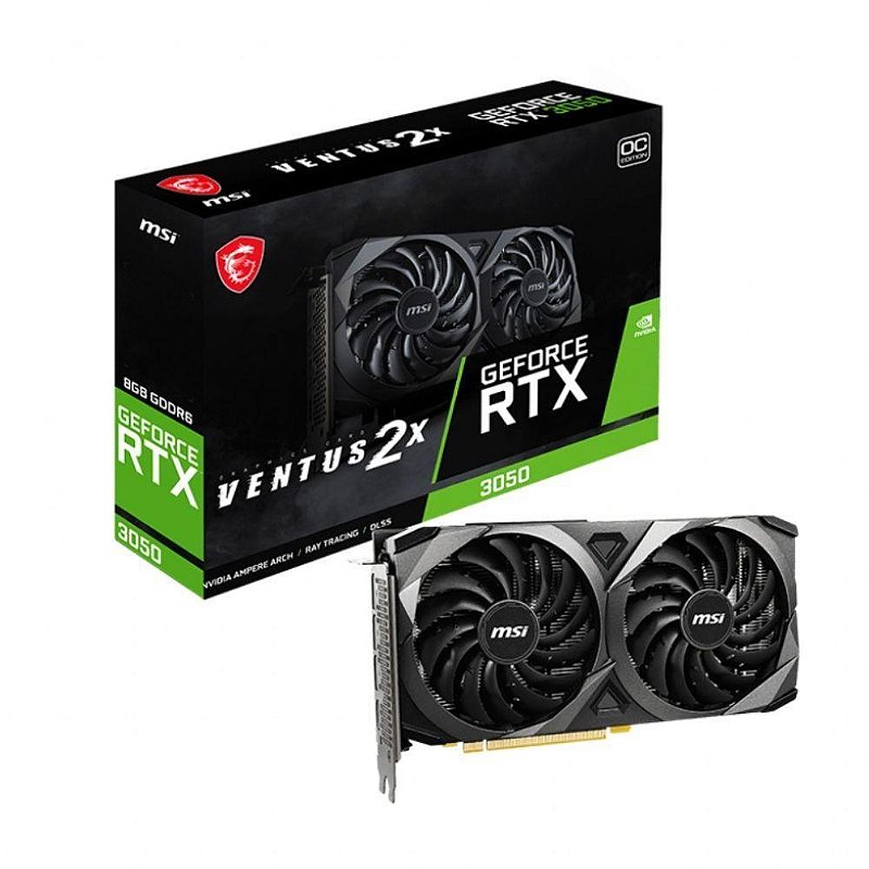 Placa de Vídeo MSI Ventus 2x OC NVIDIA GeForce 8Gb GDDRS 128Bits