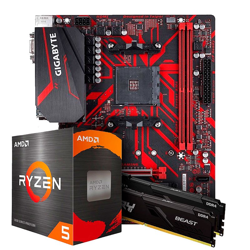 Kit Upgrade Gamer Amd Ryzen 5 5600GT + B450m Gaming Gigabyte +