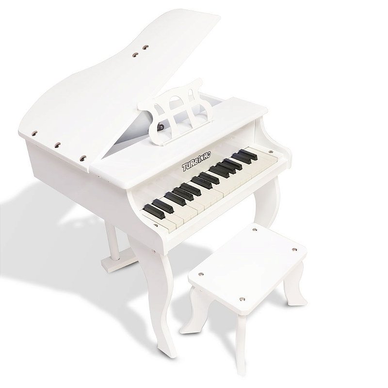 Mini Piano de Cauda Infantil - 30 Teclas - Turbinho - Cor Preto