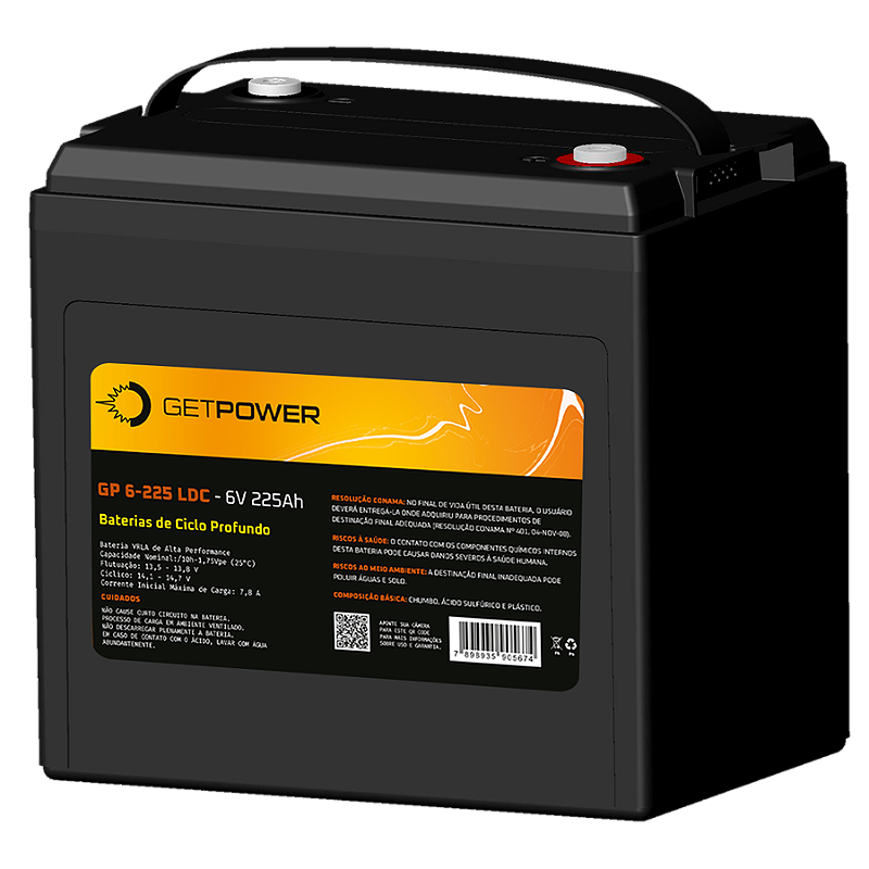 BATERIA SELADA GEL GETPOWER 6V 225AH LDC - BRASPOWER