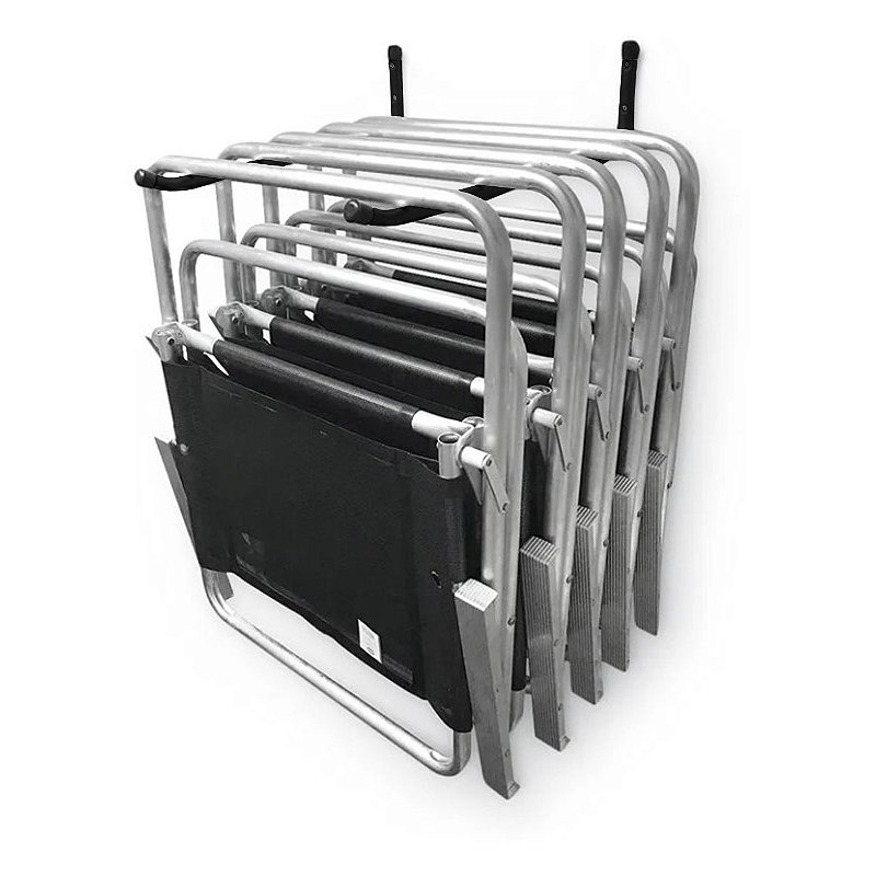 SUPORTE CADEIRA DE PRAIA FIXO ALUMINIO PRETO - BITENFER