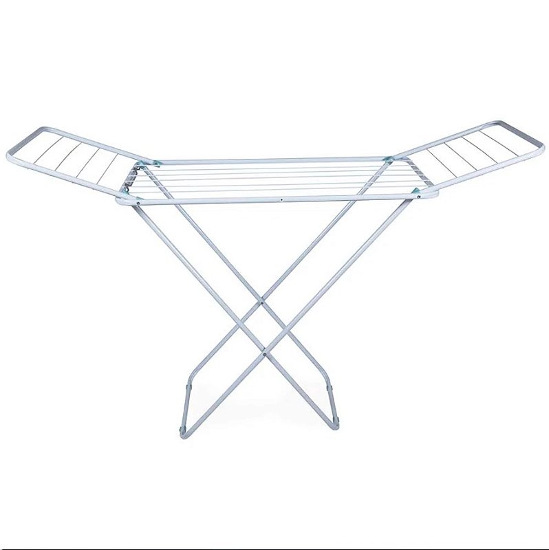 Varal De Chão Com Abas Aço Branco Leve Prático Slim - Mor