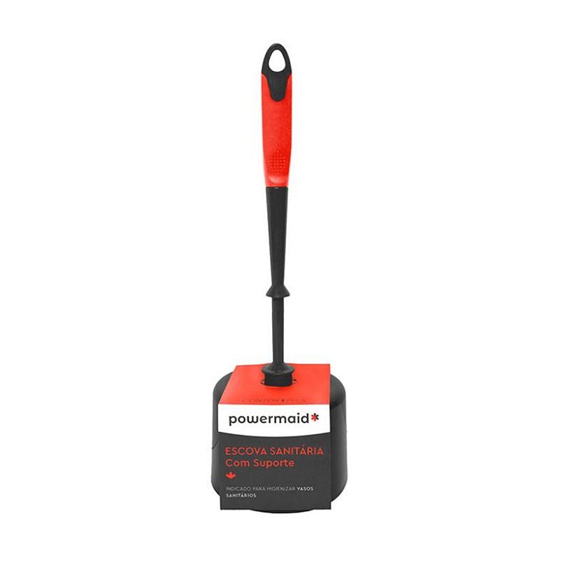 Escova Sanitária com suporte tam Unico Vermelho/Preto - Powermaid