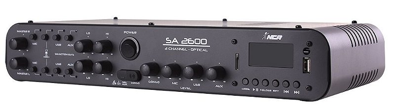 Amplificador 2 Canais SA2600 180w Entrada Óptica FM USB P10 - ELETROHALEN -  Loja Especializada em Áudio
