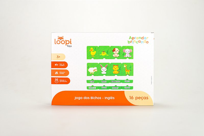 Jogo da Memória dos Bichos - Loopi Toys