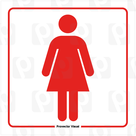 Placa Banheiro Feminino Vermelho - Provector Loja