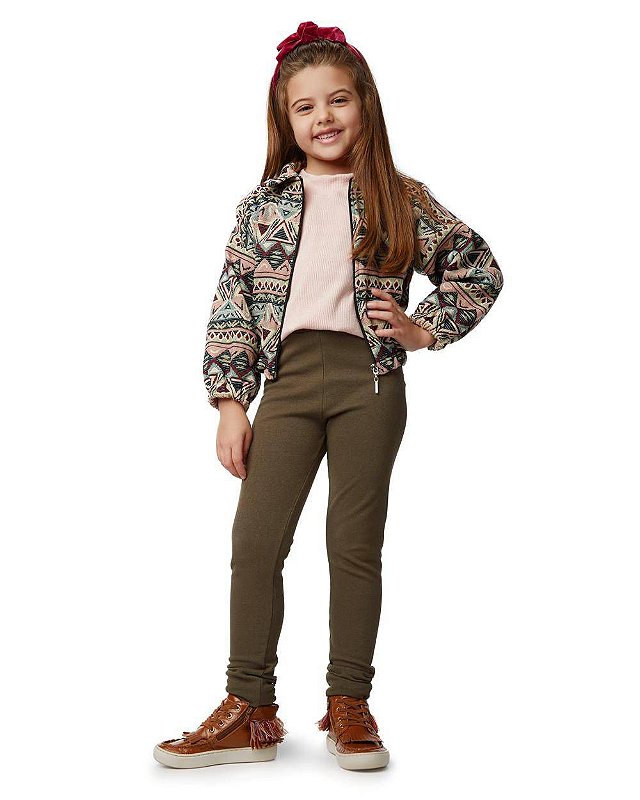 Jaqueta Jacguard Rosa E Bordô Kids