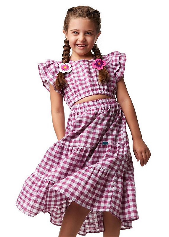 Vestido Vichy Uva Teen