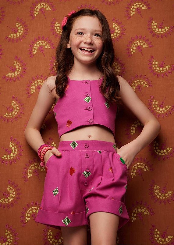 Conjunto Shorts E Top Liberdade Kids