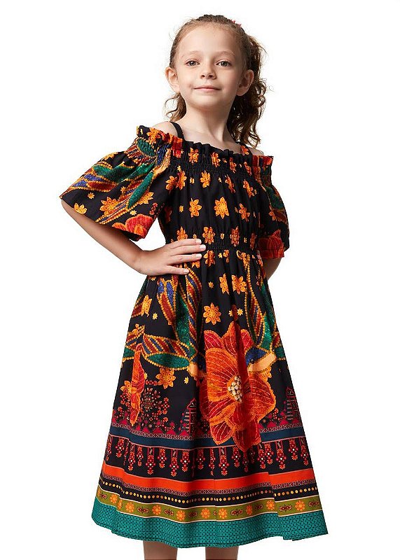 Vestido Ciganinha Pássaros De Paete Kids