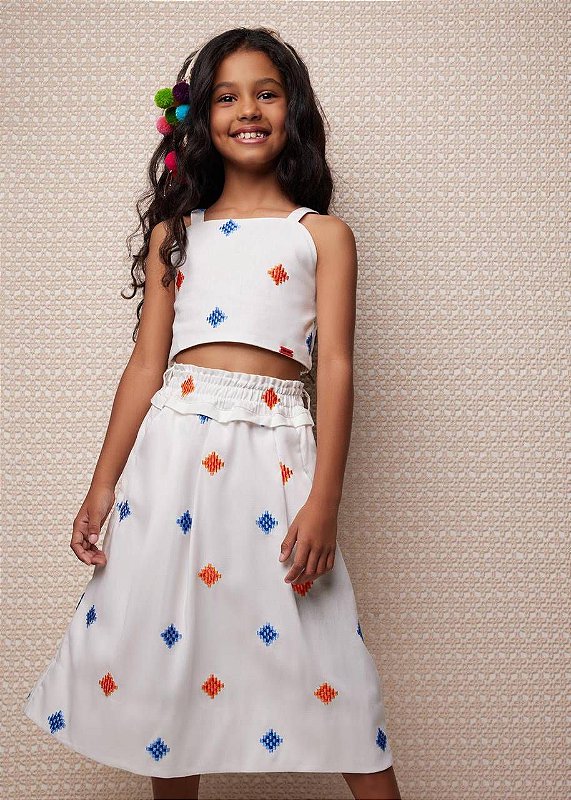 Conjunto Saia Midi E Top Esperança Kids