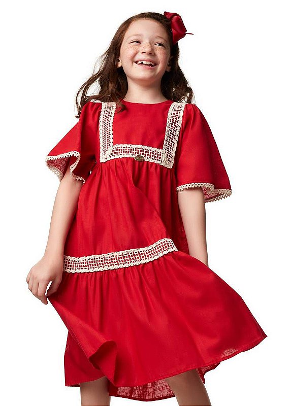 Vestido Morango Com Chantily Kids