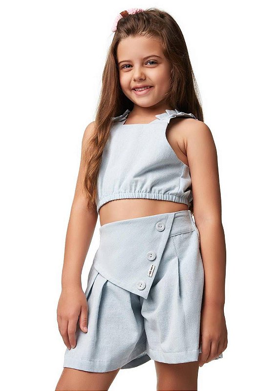 Conjunto Top E Shorts Pingo De Chuva Kids