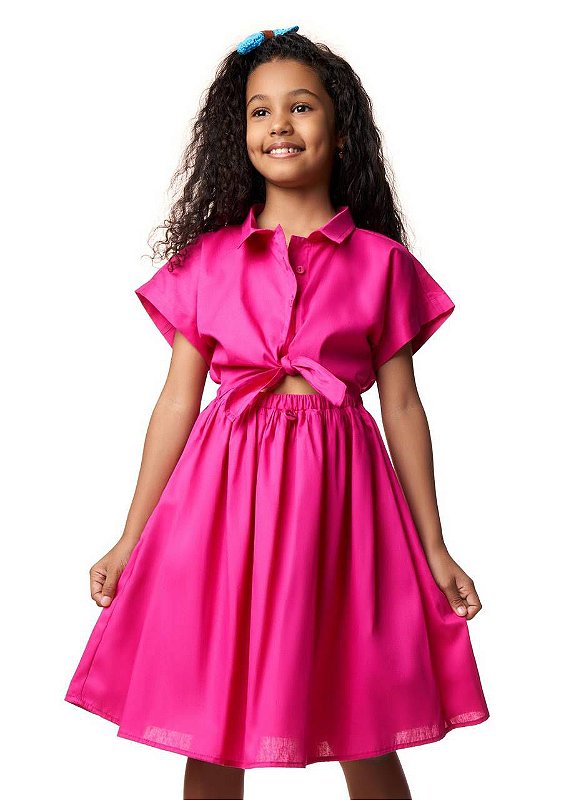 Vestido Midi Pitaya Com Amarração Teen