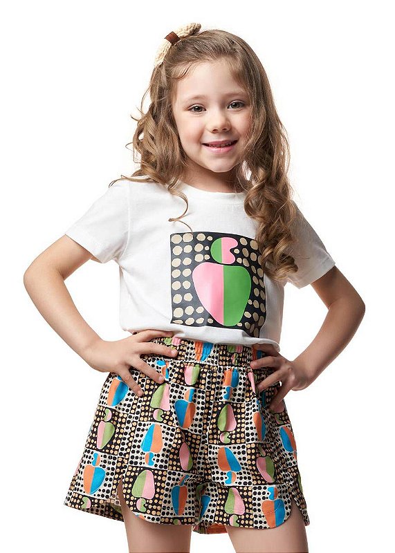 Conjunto Shorts E Camiseta Cajú Kids