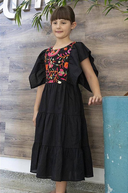 Vestido Boho Preto Kids